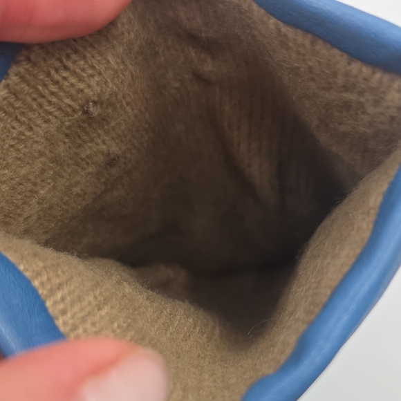 Black Blue Soft 100% Leather Lined Gloves L - Picture 5 of 5